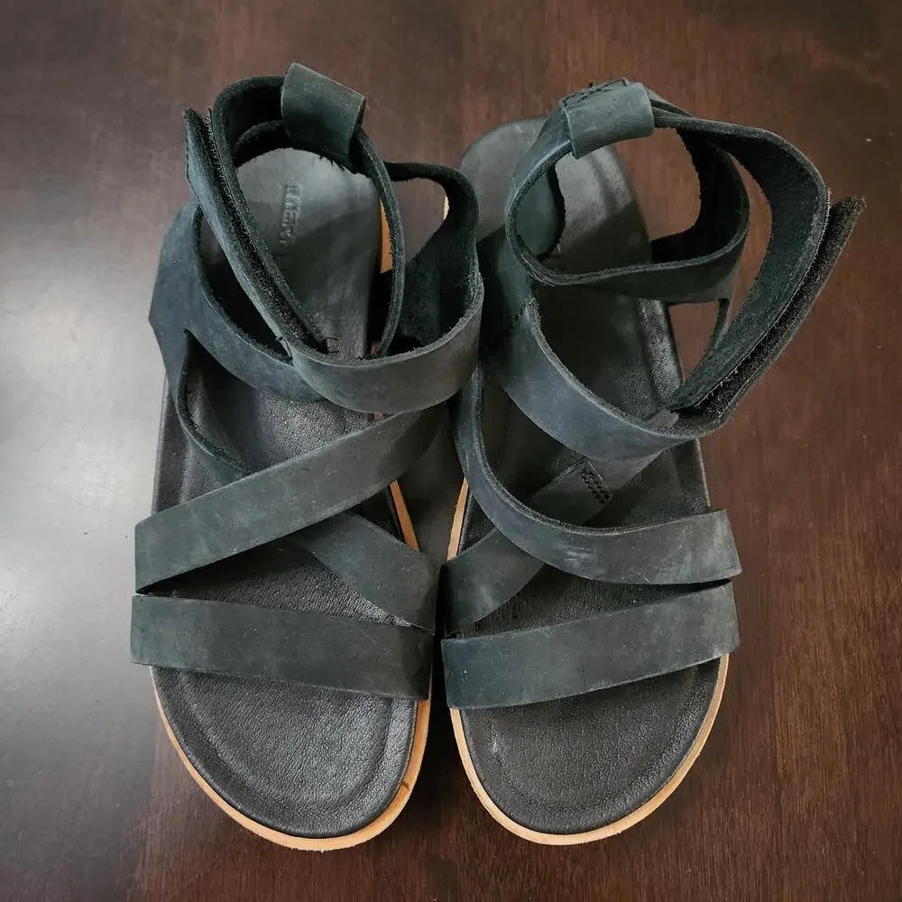Merrell Juno Mid Sandals Black Nubuck Leather Size 6